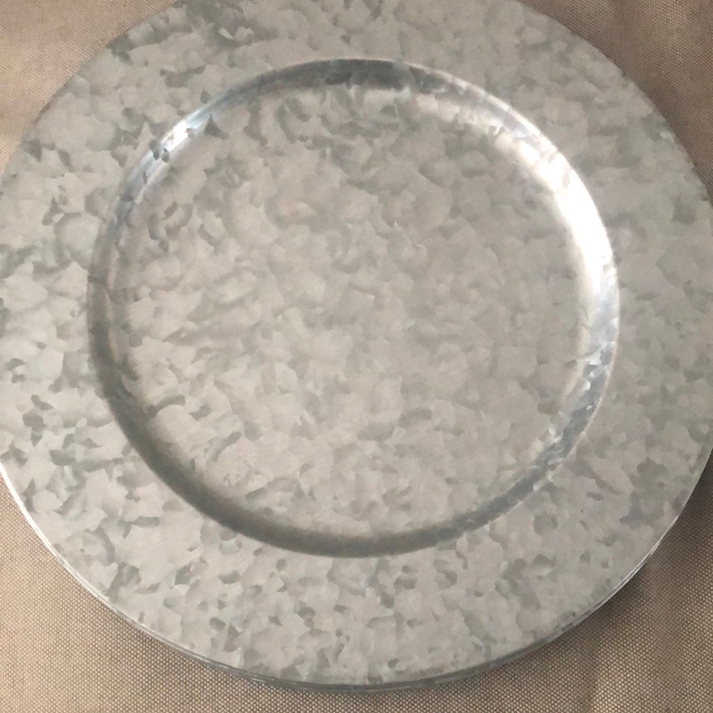 Shabby Chic Galvanized Dinner Chargers (set of 4)